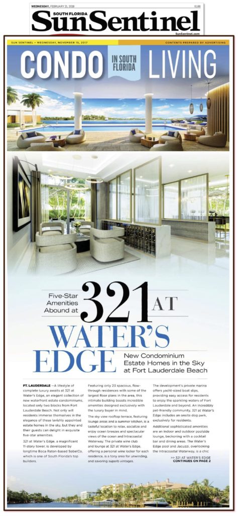 Five-Star Amenities Abound at 321 at Water’s Edge