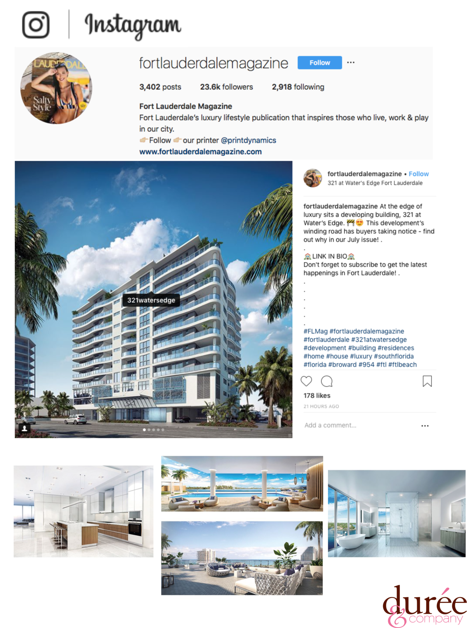 Image of SobelCo developer's 321 Water's Edge feature on FortLauderdaleMagazine Instagram